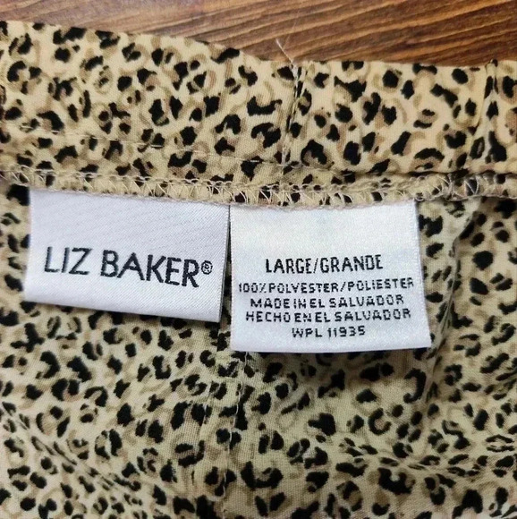 Liz Baker Vintage Large Modest Midi Cheetah Print Skirt Mob Wife Aesthetic - Picture 8 of 8